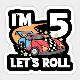 Fifth 5th Birthday Racing Car Sports Car Sticker